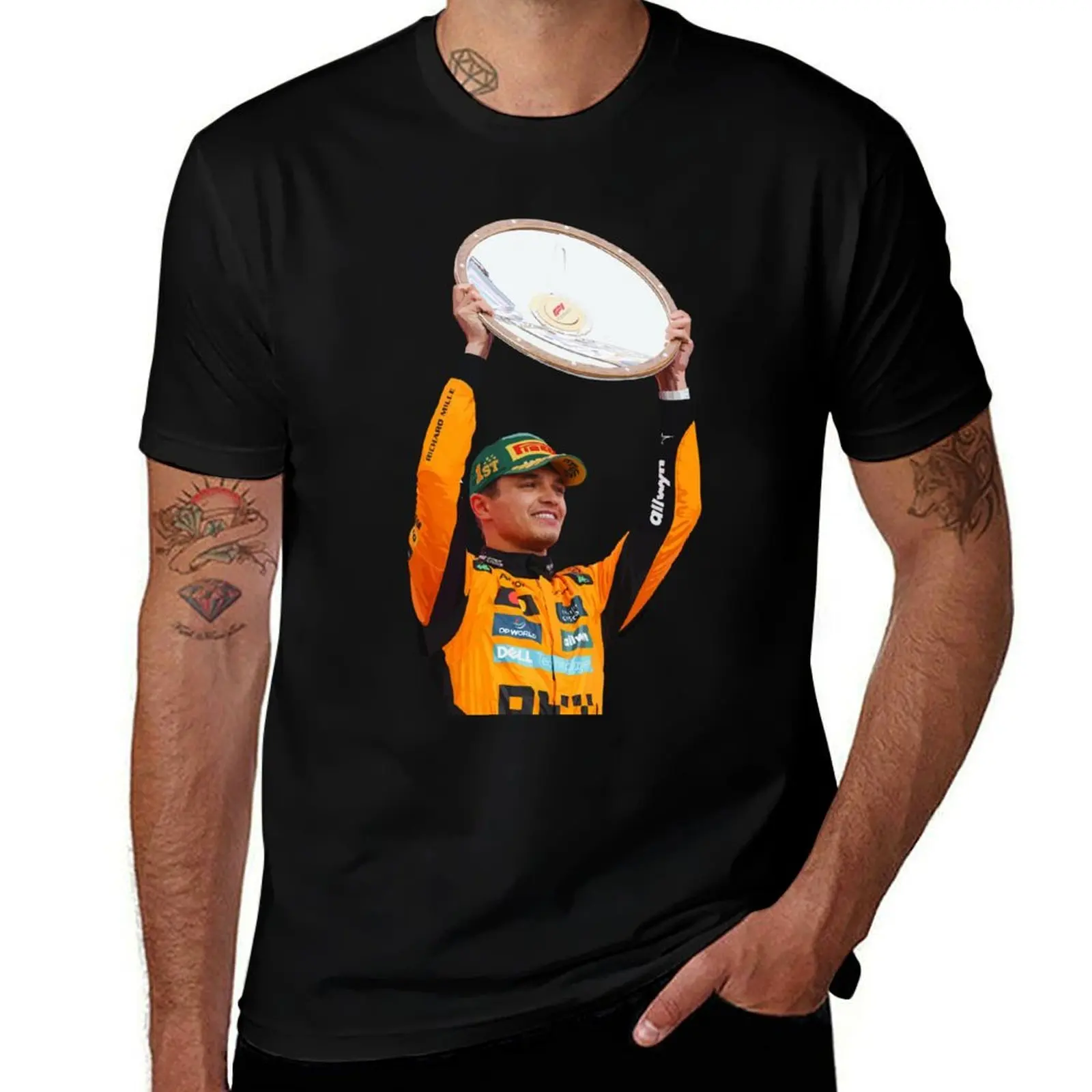 

Lando wins the AUSGP 2# T-Shirt plus size clothes blue archive cotton man t-shirts cute tops clothing for men