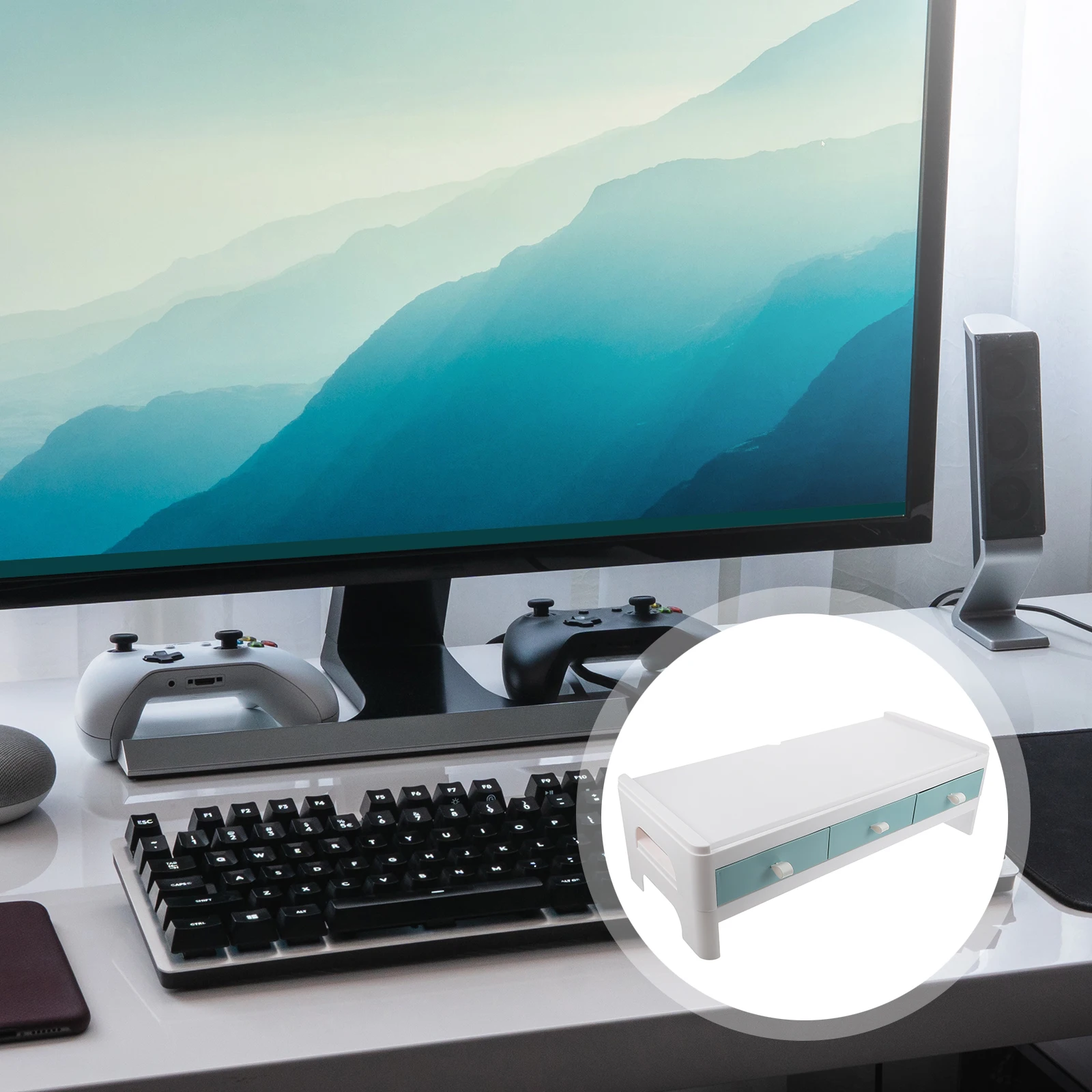 

Plastic Monitor Stand Computer Screen Riser For Home Office Desktop Organizer Elevated Rack For Most Computers Display Holder