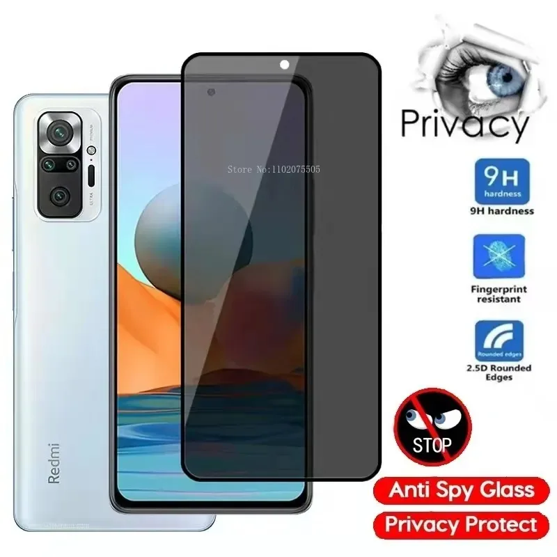 Anti Spy Screen Protector for Xiaomi Poco X3 Pro M3 F3 Tempered Glass For Xiaomi Redmi Note 10 9 8 Pro 10s 9s 8T 8 7 9A 9 9C 9T