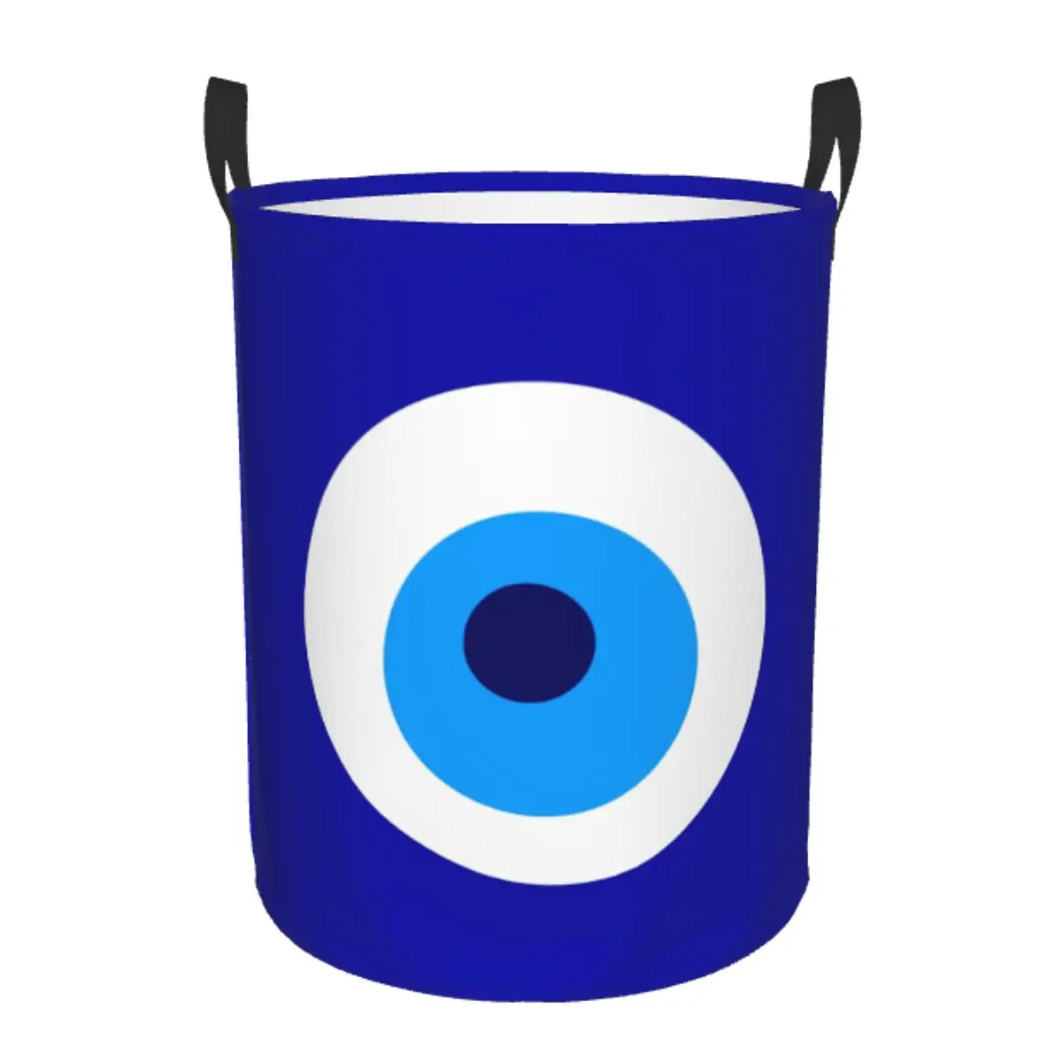 Custom Nazar Evil Eye Protection Symbol Laundry Basket Collapsible Large Clothes Storage Bin Amulet Turkish Baby Hamper