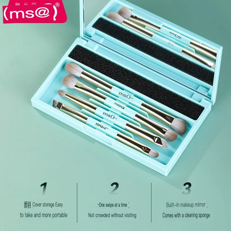 MSQ/Meisika – ensemble de fards à paupières en bourgeon de Jade, 4 pièces, détail de taches, ombre de nez, Eyeliner, pinceau de maquillage à double extrémité