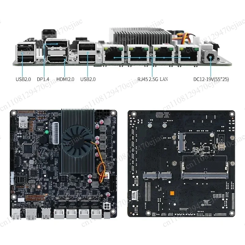 N100 6-Bay NAS-Motherboard Mini ITX 4x 2,5G Intel i226-V LAN 6 SATA 2 M.2 NVMe DDR5 Stromsparendes All-in-One Soft-Router-Board