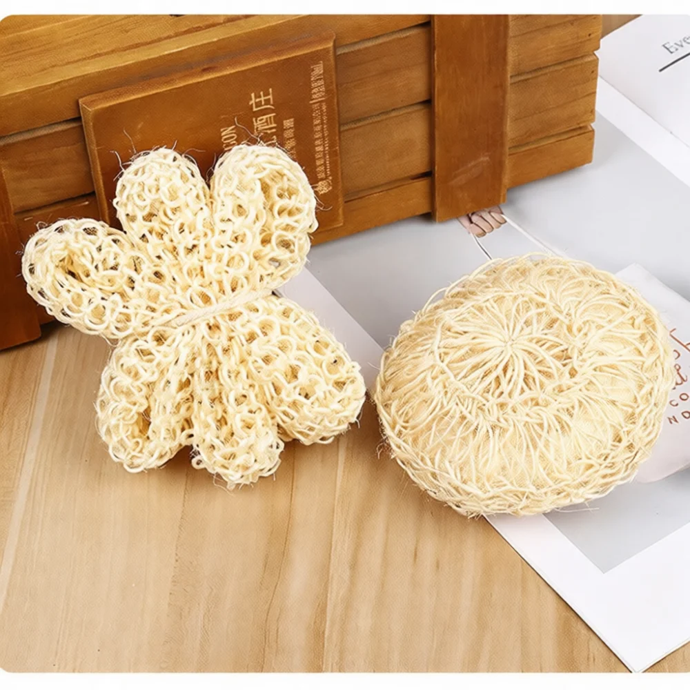 Eco Friendly Sisal Bath Sponge Exfoliating Shower Scrubber Natural Fiber Body Cleaning Tool Soft Effective Skin Care Bath Produc