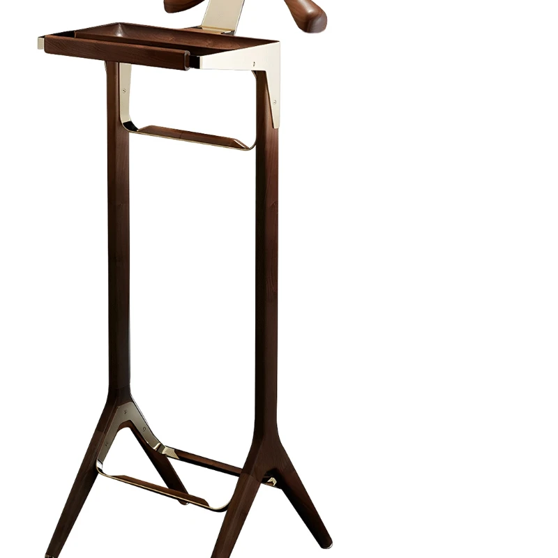 

Vintage solid wood floor coat rack Hotel room high-end coat rack