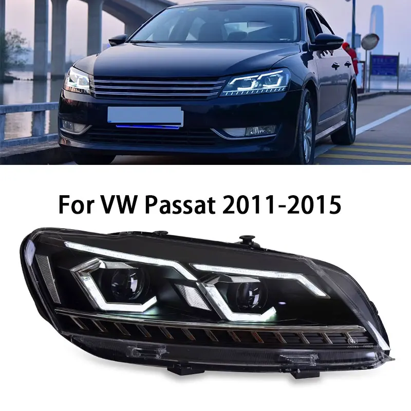 

Стайлинг автомобиля для VW Passat B7, головная модель 2011, 2012, 2013, 2014, 2015, фара Passat DRL, сигнал поворота, фара ближнего и дальнего света, объектив проектора