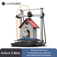 ANYCUBIC Kobra 3 Max Multi-Color FDM Print Speed Up to 600mm/s Massive Build Volume 500*420*420mm Smart APP Control 3D Printer