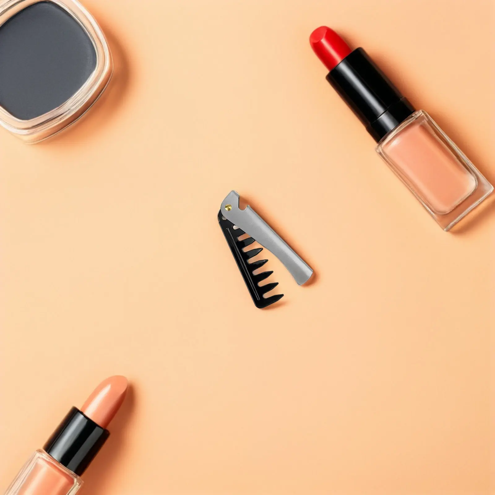 2Pcs Stainless Steel Foldable Wide Tooth Comb Travel Pocket Comb Mini Portable Hair Styling Grooming Tool Pocket Combs for Men