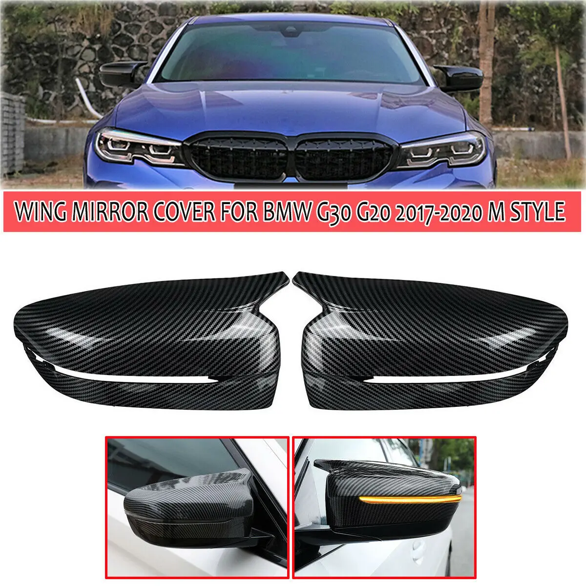 

1Pair For BMW 3 5 6 7 Series G20 G30/G31 G32/GT G11 G12 Car Rearview Mirror Cover