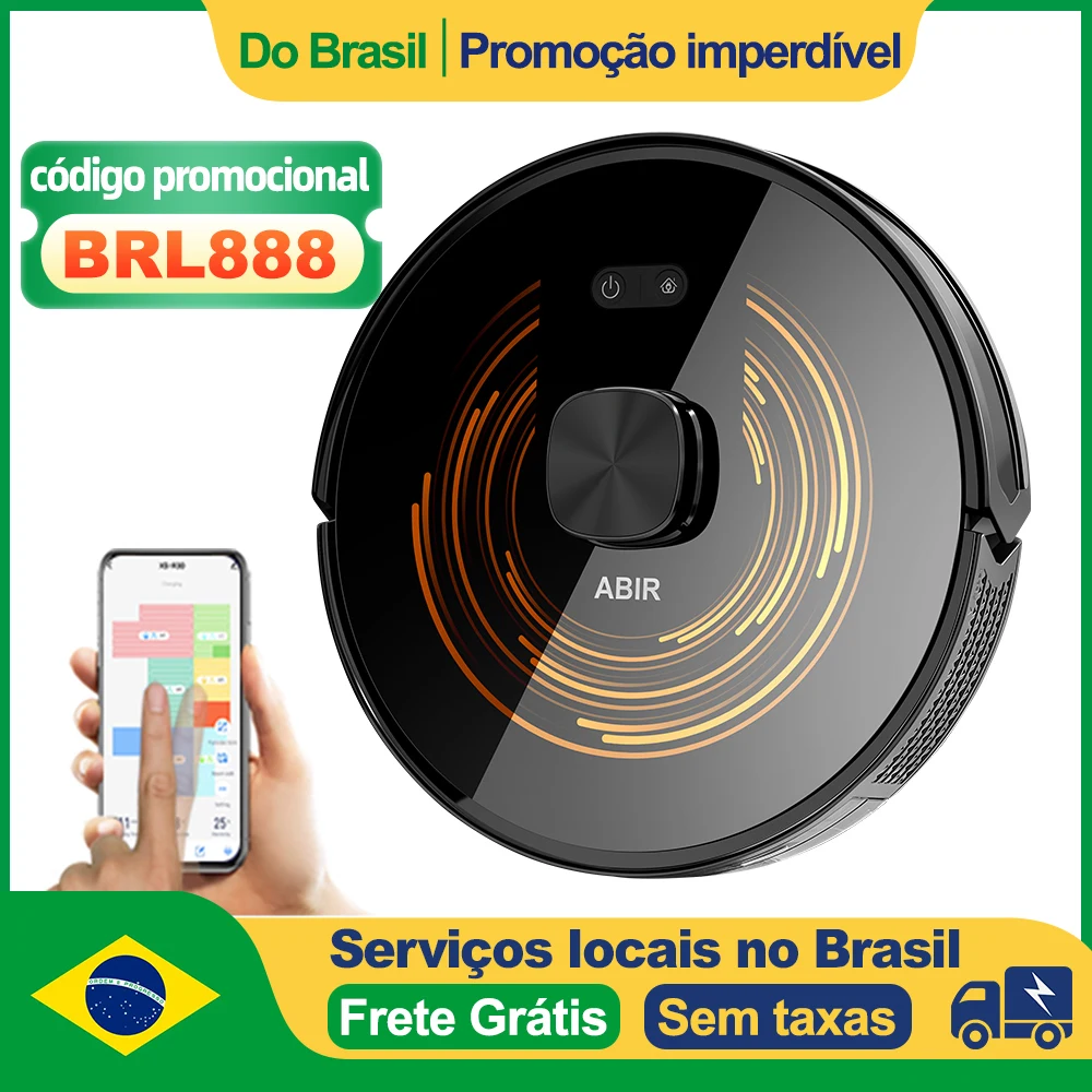 (Código Promocional: Brl888)Aspirador Robô Abir X9, Sistema a Laser, Limpeza Uv - imagem 1