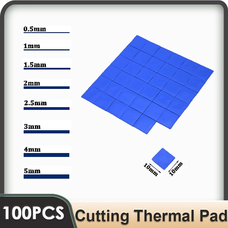 

Gdstime Conductive Heatsink Plaster Grease 10x10mm 0.5mm 1mm 1.5mm 2mm 2.5mm 3mm 4mm 5mm Thermal Pad CPU Heatsink Silicone Pad