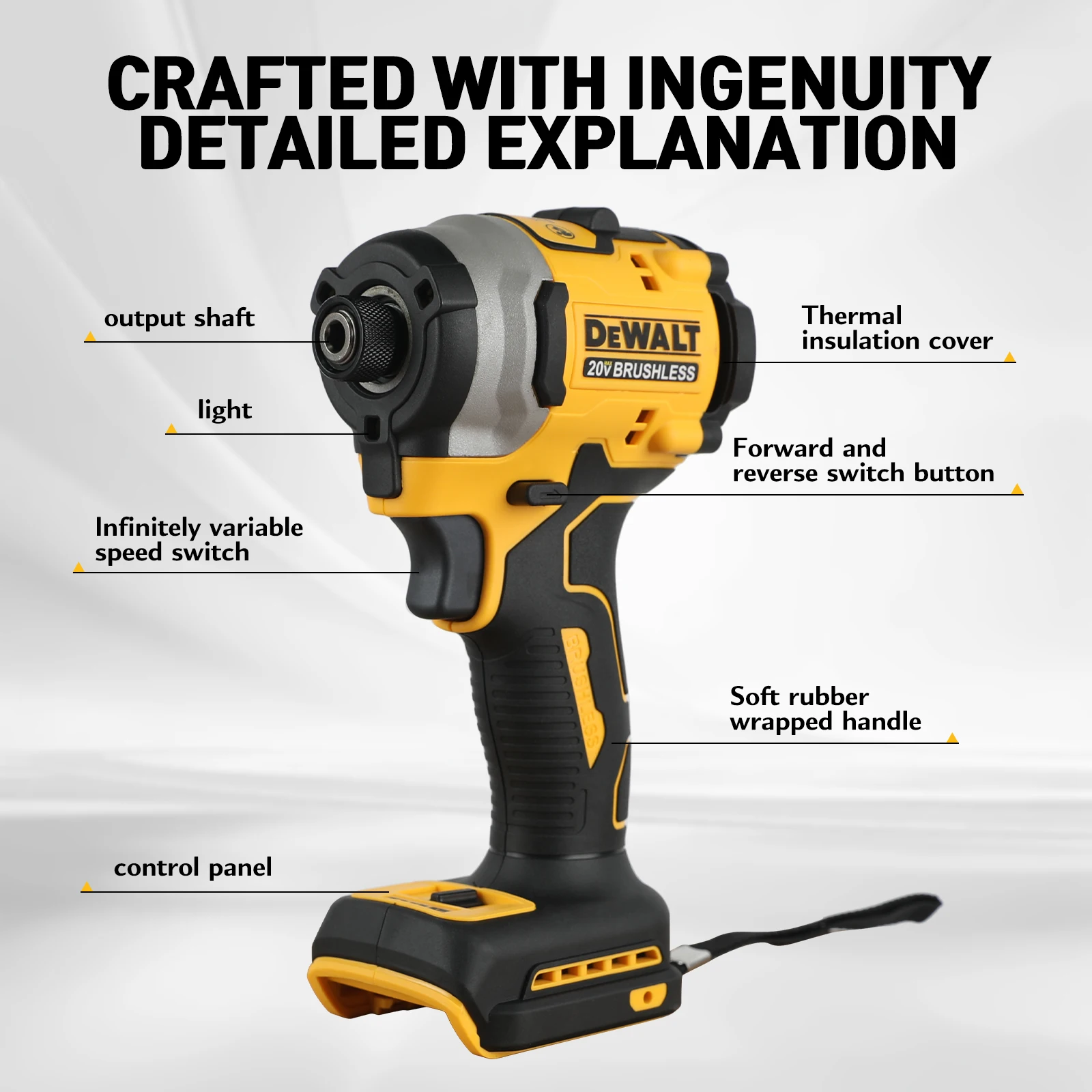 

Dewalt DCF850 20V Rechargeable Wireless Electric Screwdriver, Lithium Battery, Power Tool, High Altitude Initial Torque