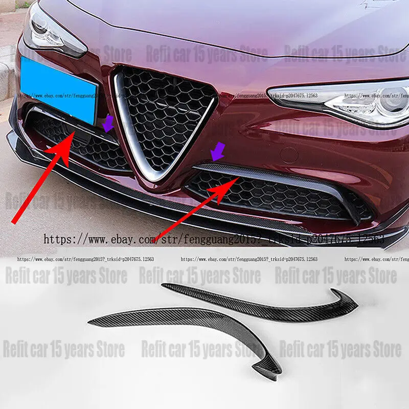 For Alfa Romeo Giulia 2017-2021 Real Carbon Fiber Front Lower Grille Molding Spoiler car accessories