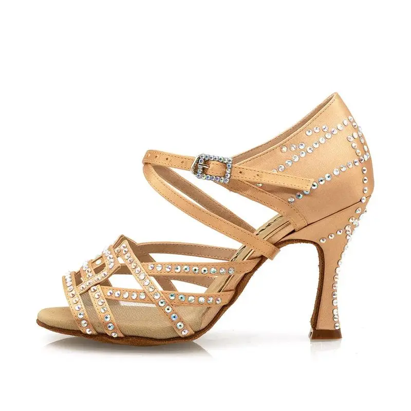 

Женские туфли Evkoodance для танцев, танцевальные туфли для тренировок, танцевальные туфли для латиноамериканских девушек 7,3 см, бальные туфли для латиноамериканской сальсы, танцевальные туфли