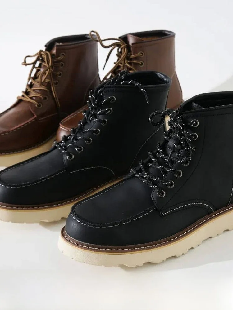 

Fashionable Youthful Retro Style Men's Boots Crafted from Top Layer Cowhide Leather Breathable Comfortable Workwear