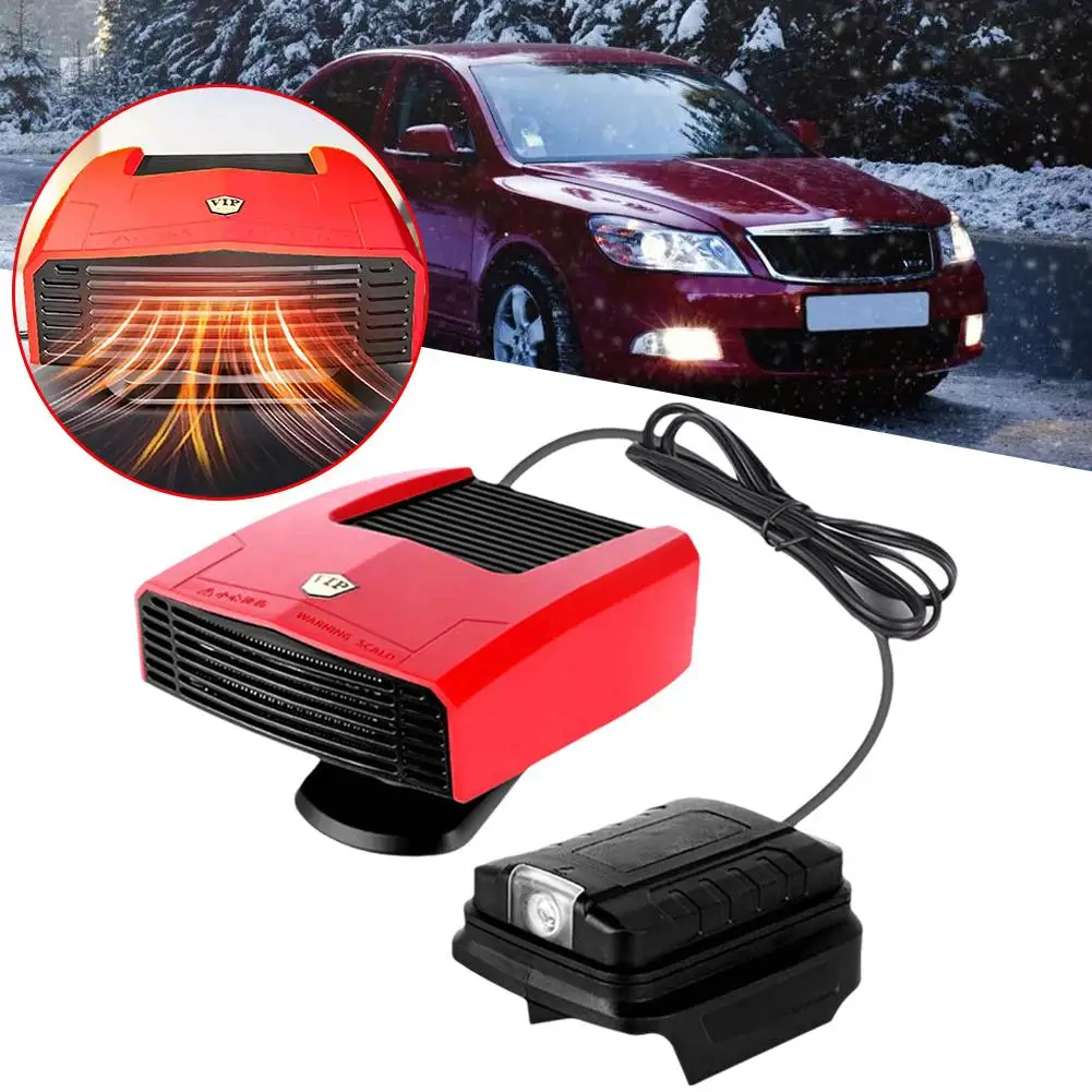 Calentador de coche 4 en 1, 600w, ventilador de calefacción de refrigeración eléctrica, desempañamiento de parabrisas eléctrico, descongelador para batería Makita de 18v P5p5