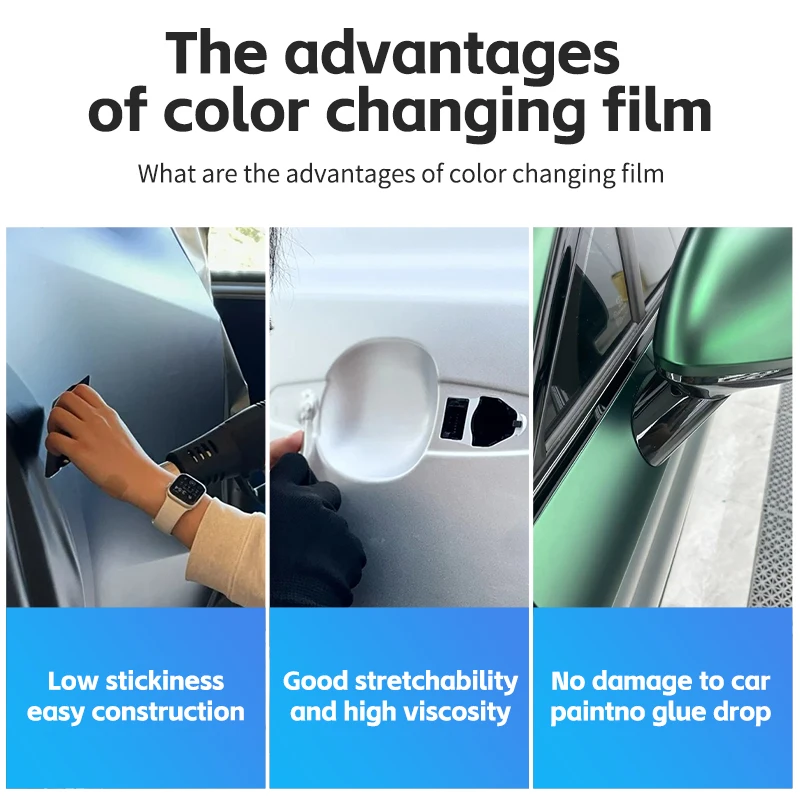초색상 무광 자동차 랩 비닐 자가 접착 PET 색상 변색 바디 코팅 광택 TPU 색상 변경 필름