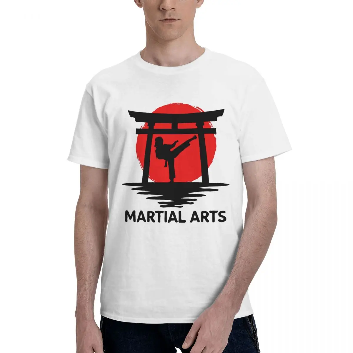 Men Sensei Japanese Flag Martial Arts Torii Gate Vintage Awesome T Shirt Vintage Plus Size O-neck Cotton Sleeve Tee Shirt