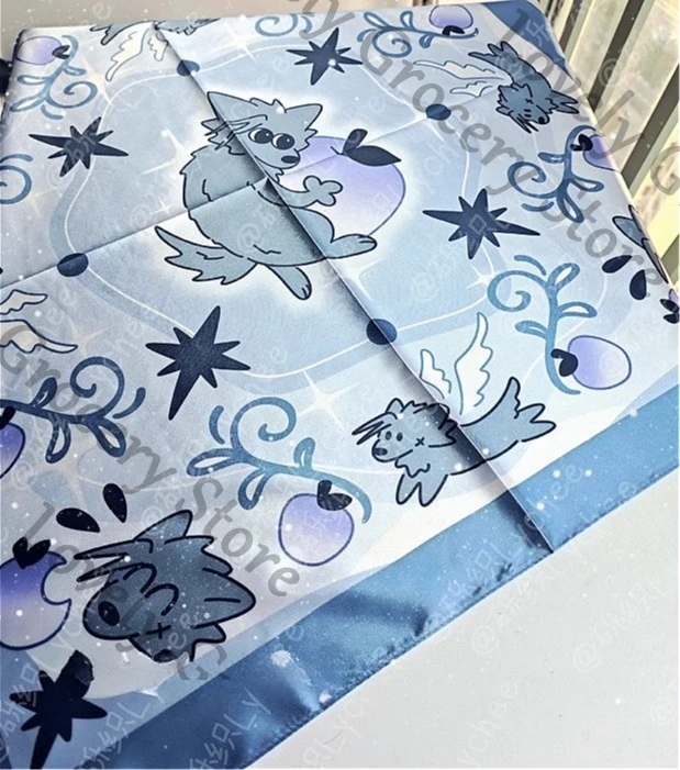 

Original Anime Zack·Fair Cosplay Cartoon Printed Silk Scarf Silk-like Square Scarves Accessories Kerchief Hand Towel Fans Gift