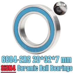 6804 하이브리드 세라믹 베어링 20*32*7mm (1 PC) 자전거 밑면 브래킷 예비 6804RS Si3N4 볼 베어링