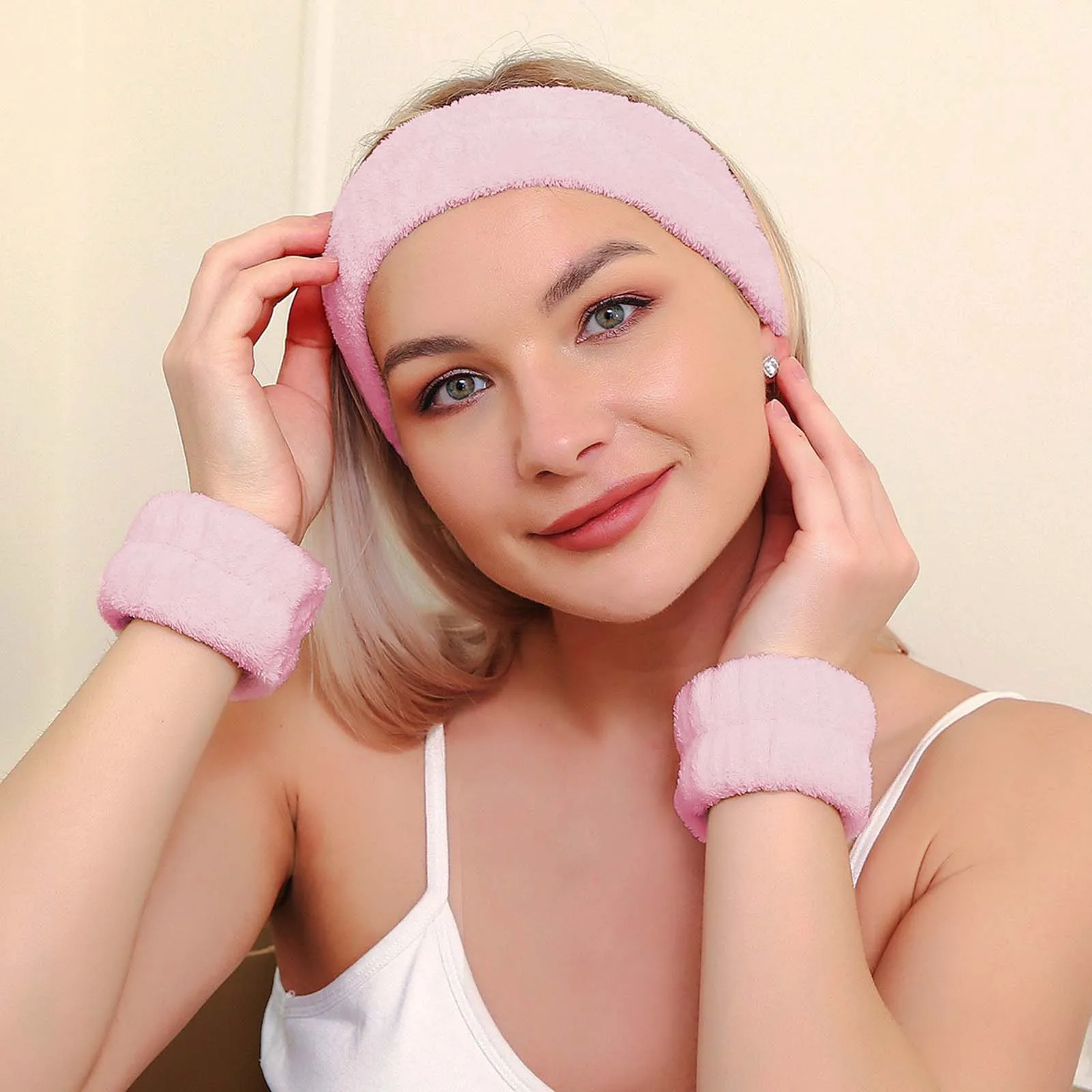 غسل الوجه عقال معصمه مجموعة غسل الوجه أفخم شريط للرسغ ستوكات ماكياج عقال لينة ماصة سبا عقال 3-قطعة