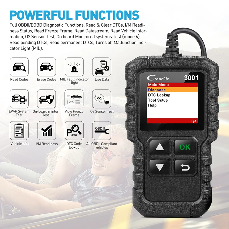 LAUNCH X431 Creader/ CR3001 Car Code Reader Full OBD2 Scanner Multilingual Automotive Car Diagnostic Portable Engine Check Tools