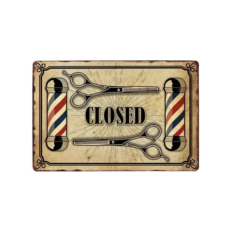 hohappyme Vintage Barber Shop Metal Signs Barbershop Bar Pub Retro Plaque Haircut and Shave Beard Iron s 20x30 cm 8x12 inch