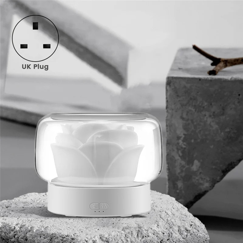 A01M-400Ml Flower Air Purification Humidifier Aromatherapy Essential Oil Diffuser With Atmosphere Light For Gift UK Plug