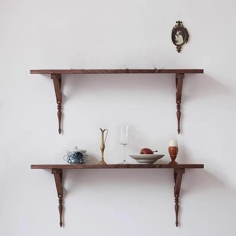 

French medieval retro wall bar shelf wall bookshelf kitchen wall baffle solid wood laminate