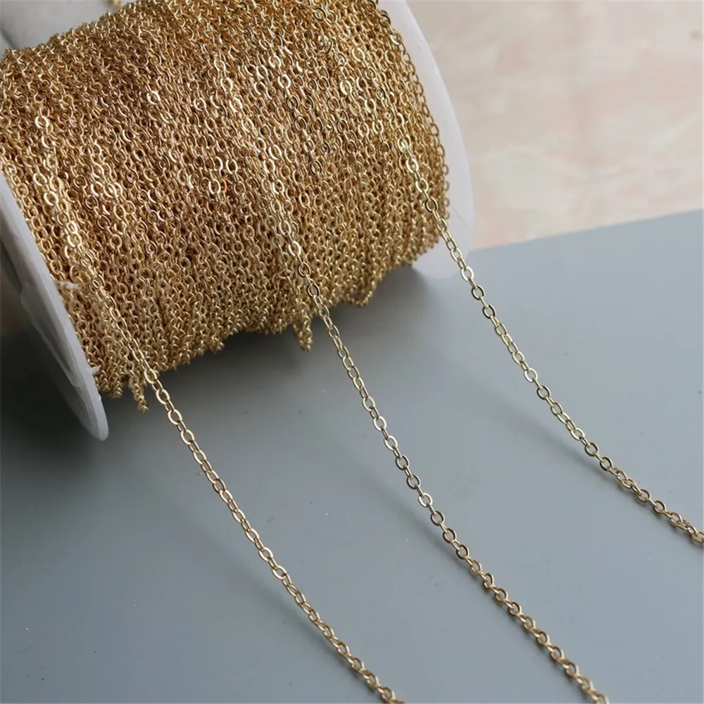 

14K Golden 0 Word Chain, DIY Accessories, Work in Progress, 1.2mm, 1mm, 5mm, 2mm