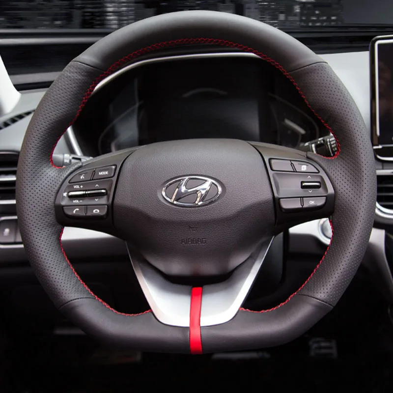 

for Hyundai Elantra ix25 ix35 2020 2021 custom high-quality hand-stitched leather steering wheel cover