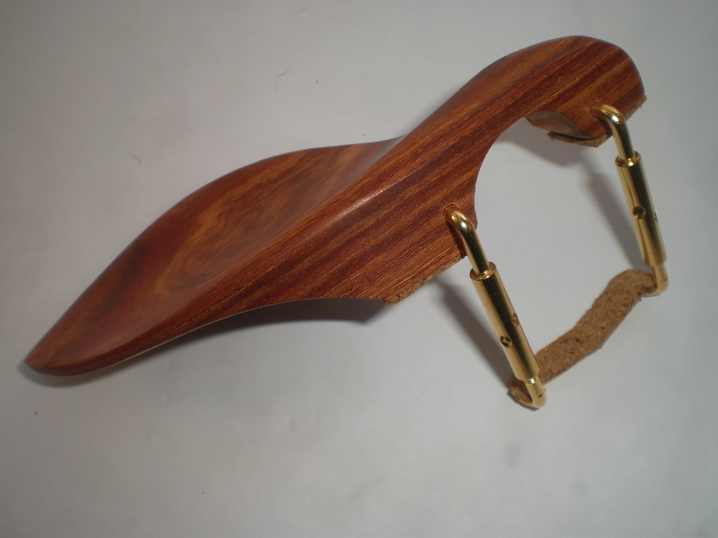 

1 PC Rosewood Violin Chin Rest With Gold Color Metal Clamp Installed 1/4 to 4/4