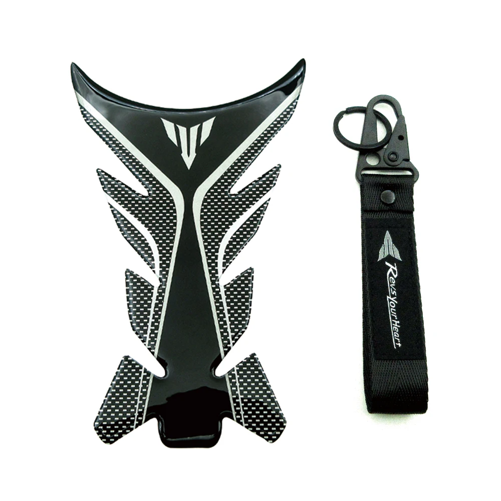 אופנוע דלק טנק משטח מגן מדבקות מדבקה עם Keychain מפתחות אביזרי עבור ימאהה MT01 MT03 MT07 MT09 MT10 YZFR1 YZFR6