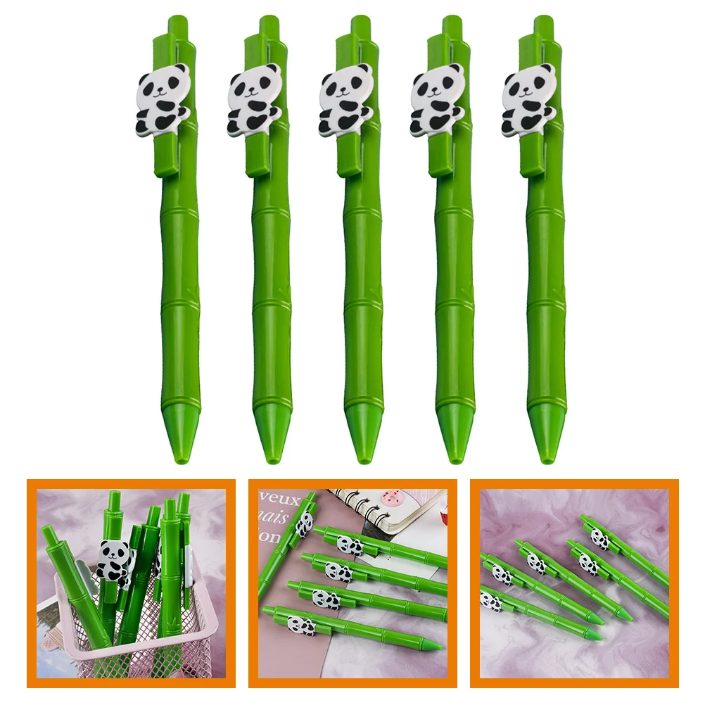 

5 Pcs Panda Pen Stationery Writing Pandas Cute Gel Ink Cartoon Pens Novelty Animal Fountain