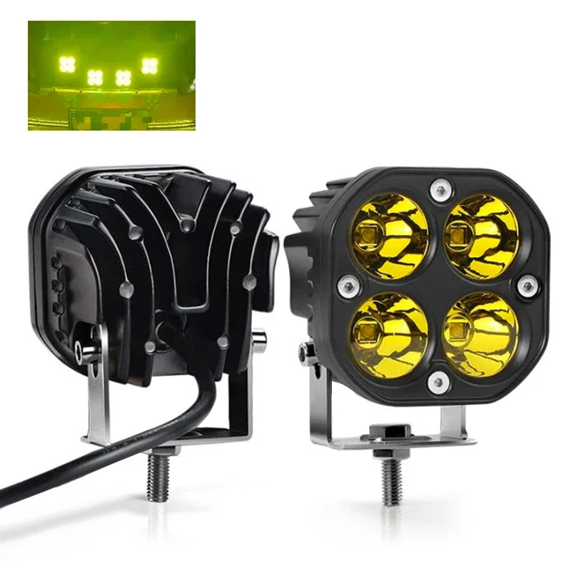 MICTUNING 2Pcs 40W Yellow Work Lights LED Spot Work Lights 12V 24V Fog Lights For Driving Offroad 4X4 Truck Car ATV SUV ATV UAZ