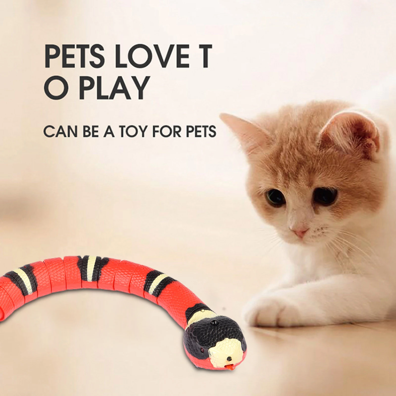 Creative Smart Sensing Cat Toys Electric Snake Interactive Toys USB Charging Teasering Toys For Cats Dogs Pet Cat Accessories