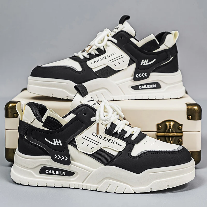 

Men's Thick-sole Casual Shoes Four Seasons New Soft-sole Anti-slip Comfort Outdoor Walking Shoes Fashion Flat Sports Board Shoes