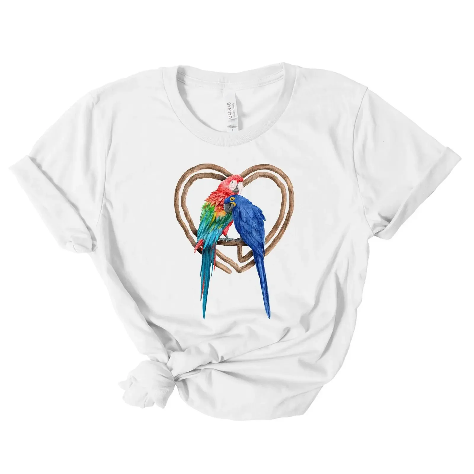 Macaw T Shirt ParroT Wildlife Bird Lover Enthusiast  vintage Washed Stretched Top For Everyday Wear Stylish streetwear Slightly
