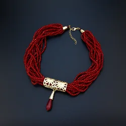 Neovisson Gorgeous Morocco Handmade Necklace Algeria Natural Stone Caftan Choker Neckalcee Arabic Bride Gift