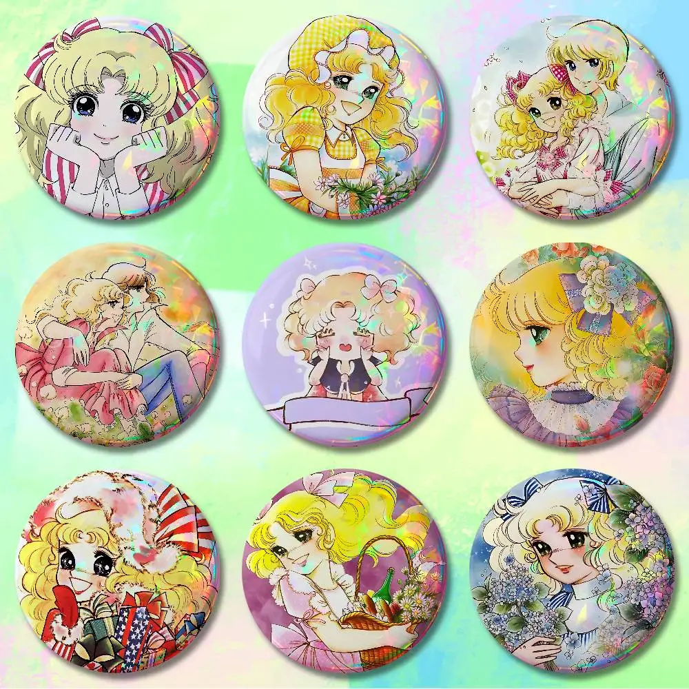 

C-Candy Cute C-andy Comics Enamel Pin Tinplate Round Brooch Cosplay Nijigen Otaku Culture Badges 58mm 44mm 32mm 75mm 25mm