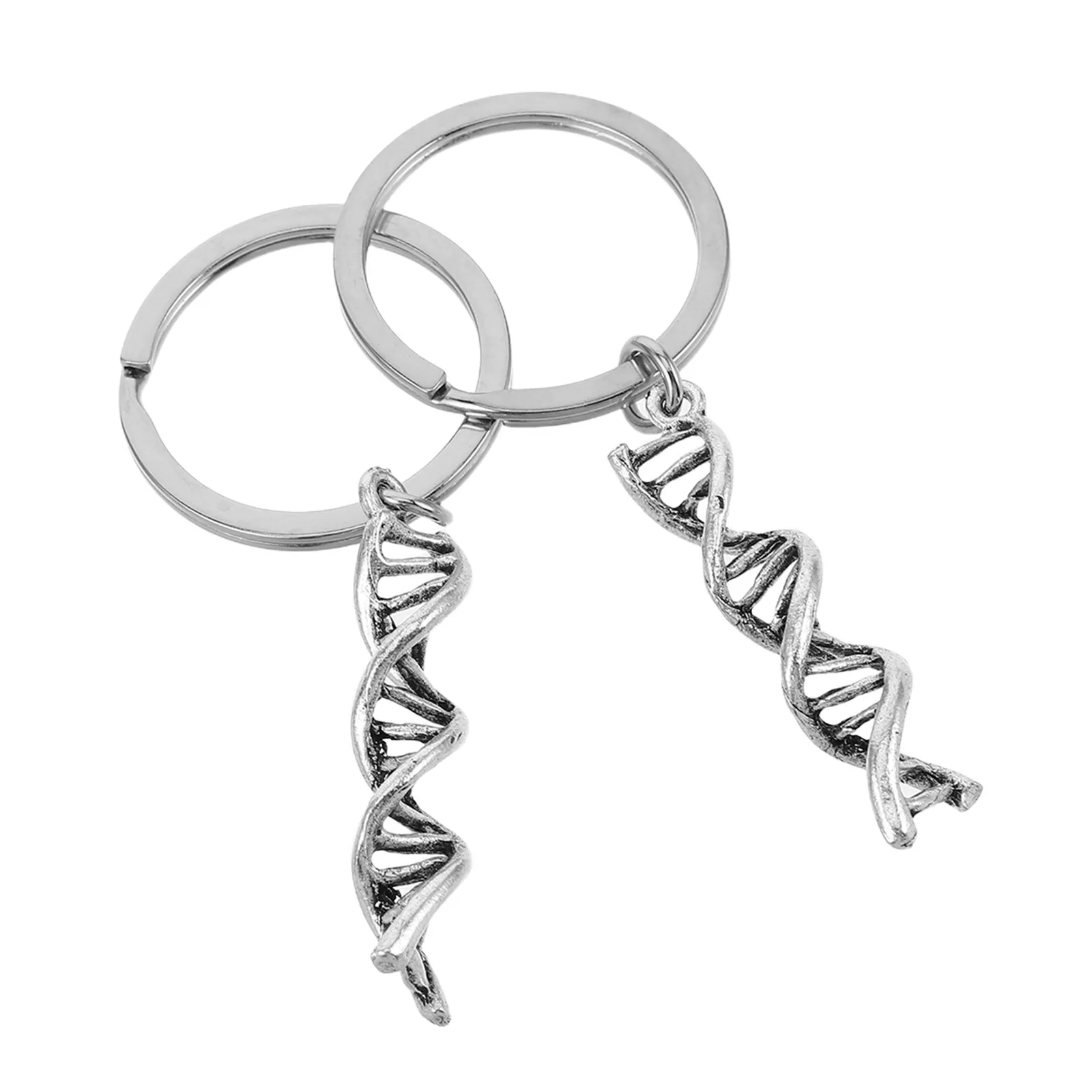 2Pcs Science Keychain Set Chemistry Biology Symbol Metal Keychain for Graduation Teacher Day Bag Charms
