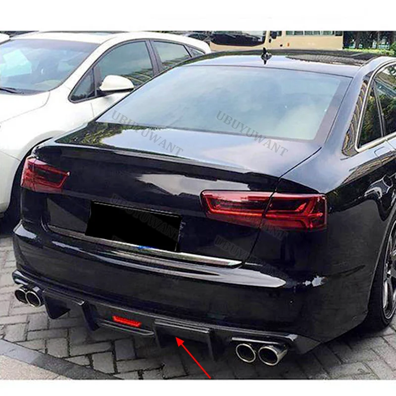 Für Audi A6 C7 C7.5 Limousine Standard (nicht für S-Line) 4Pintu 12-18 Hecklippe modifizierter schwarzer Heckspoiler-Diffusor-Splitter-Auto-Kit