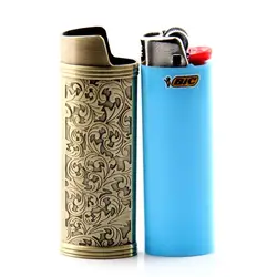 Exquisite patterns Bic J6 Shell Metal Case Decoration for Bic J6 Large Lighter 4 Color