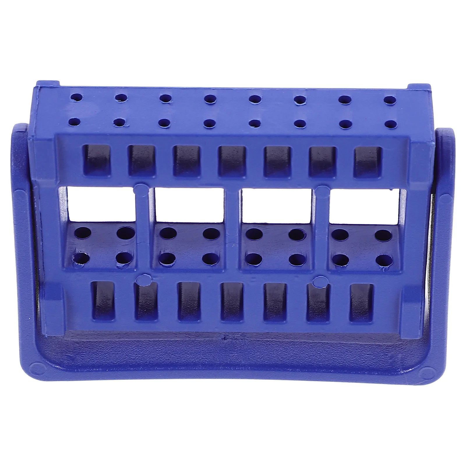 Cassetta degli attrezzi per molatura delle unghie a 16 fori Materiale durevole Organizzatore professionale per uso domestico Cassetta degli attrezzi per molatura delle unghie blu scuro