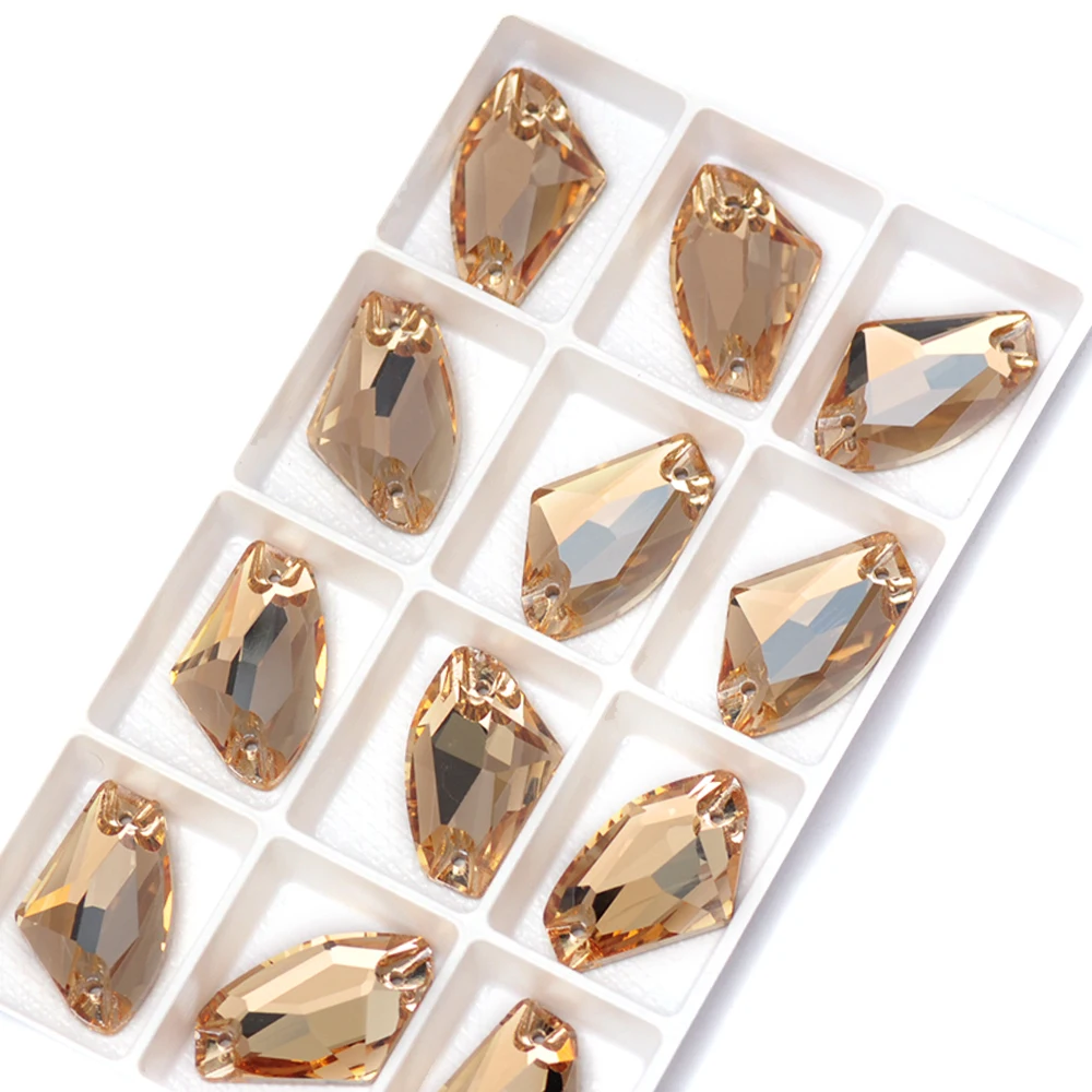 PUBRILEX Golden Shadow K9 Glas-Aufnähsteine Flache Rückseite Edelsteine DIY-Zubehör Nähkristallsteine für Handarbeiten und Taschen – Detail 7