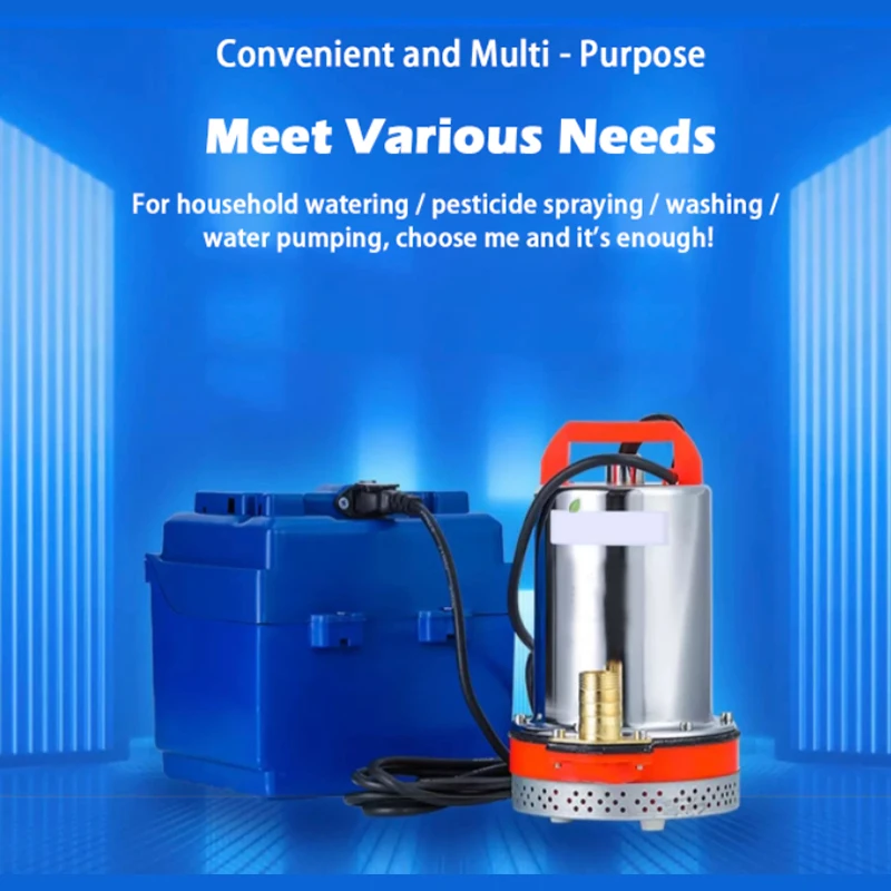 12V Submersible Sewage Pump Rechargeable Household Small Pump Agricultural Irrigation Water Pump