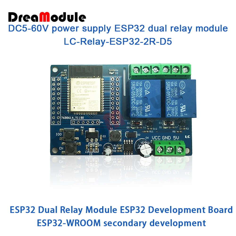 ESP32 Relay Board Single/Dual Channel WIFI Relay Module ESP32-WROOM Development Board DC5-60V AC90-250V Arduino Power Supply