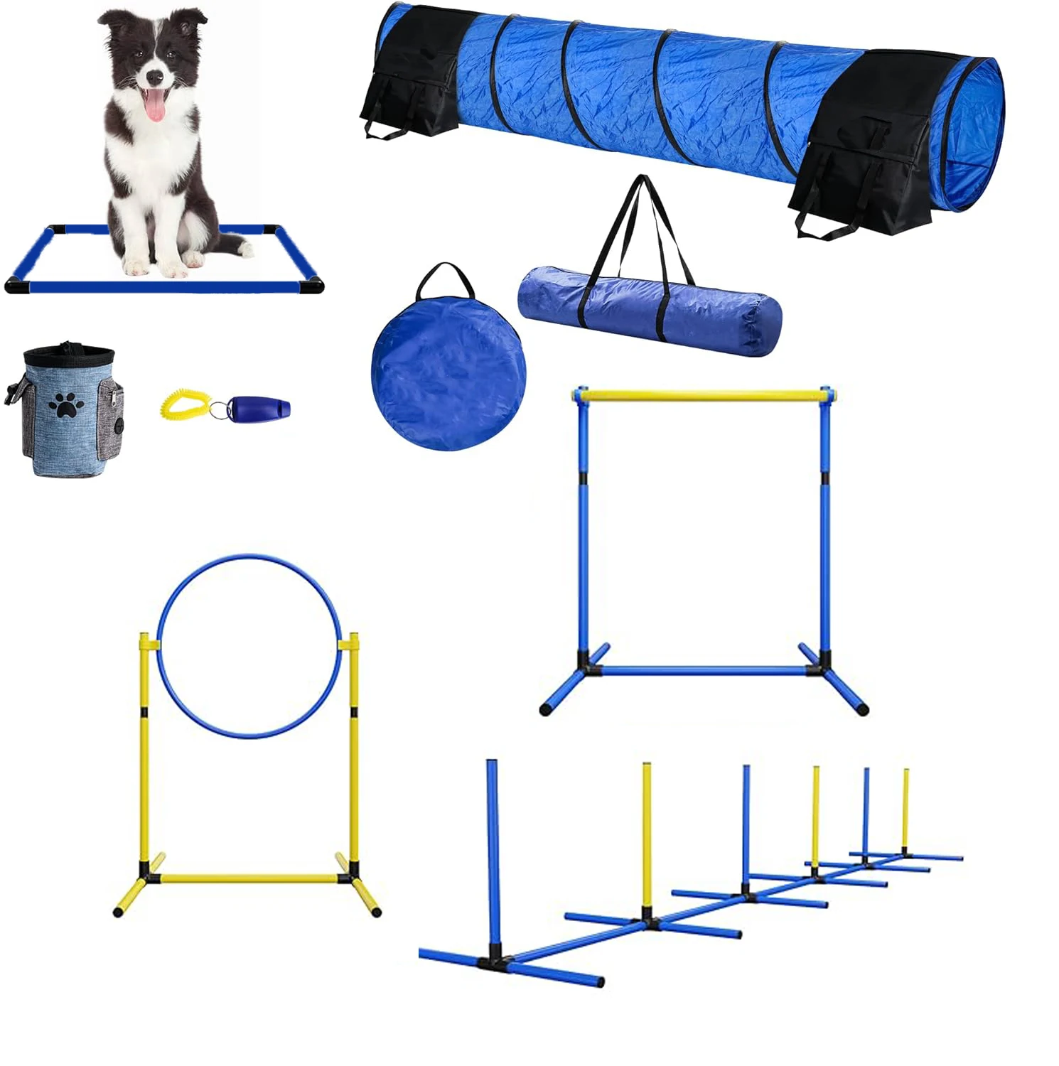 

Hot Sale Dog Agility Training Set Obstacle Course for Dogs Training Starter Kit Outside Agility Dogs Jump Pole