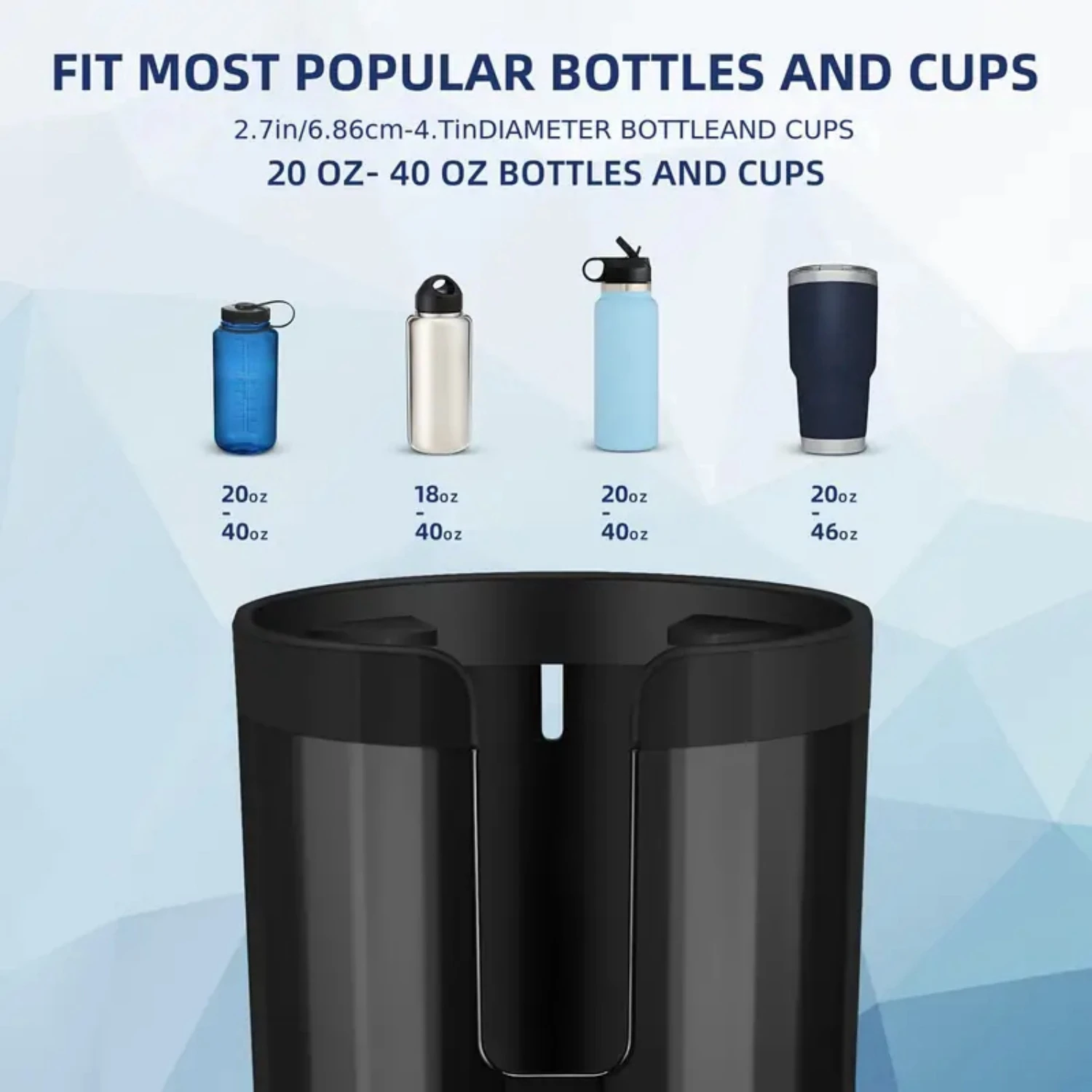 Clearance_Upgraded Car Cup Holder Expander with Adjustable Base Stable Auto Bottle Support Universal for 6.5CM-10.5CM Cup Holder image 6