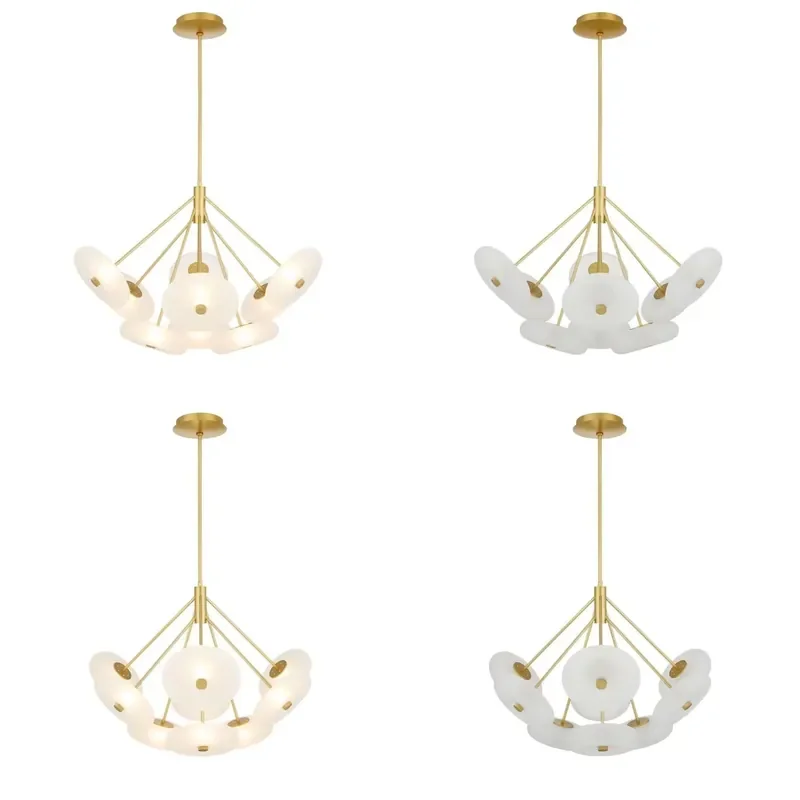 for Danish Modern Art Simple Gold Dining Table Home Living Room Interior Decoration Glass LED Ceiling Light