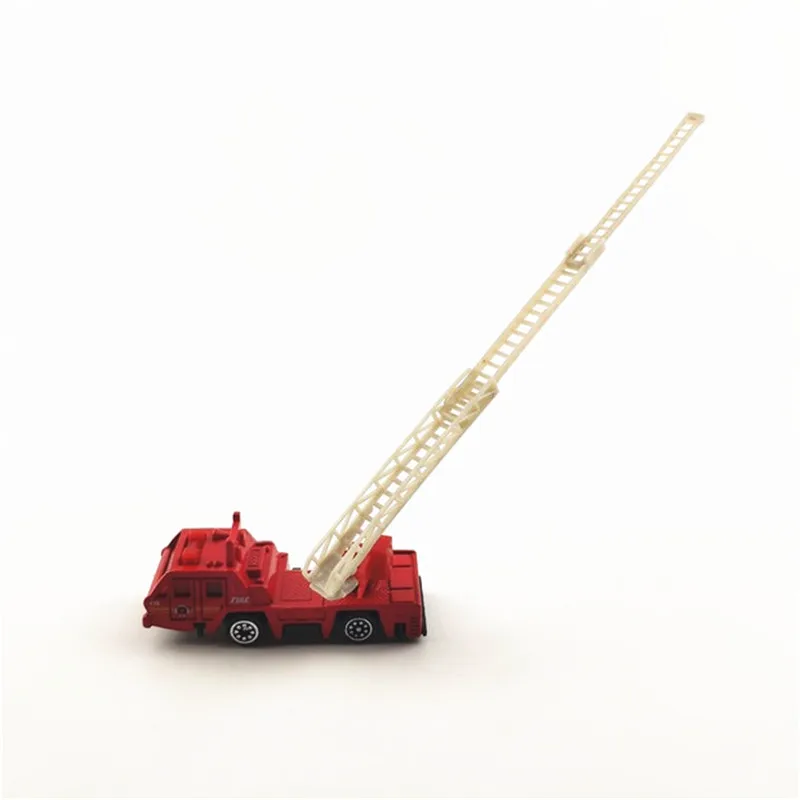 Small Alloy Car Fire Truck Set Helicopter Motor Boat Ambulance Ladder Fire Truck Construction Engineering Truck Set Car Figure